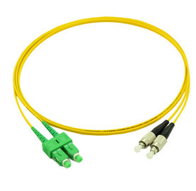 Yellow Duplex Singlemode Fiber Optic Patch Cord SC/APC To FC/UPC 2.0mm 3M
