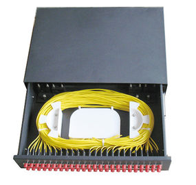 48 ports Slidable type Rack Mounted terminal box ODF black cold rolling steel sheet with FC/UPC adapter