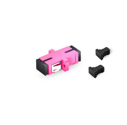 OM4 SC Pink 50μm High precision dimension Fiber Optic Adapter with flange