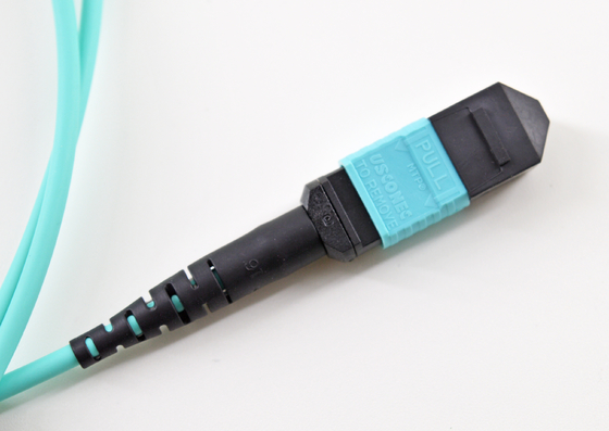 Data Center MPO To MPO 12 Core OM3 Fiber Patch Cord Low Loss Fiber Optic