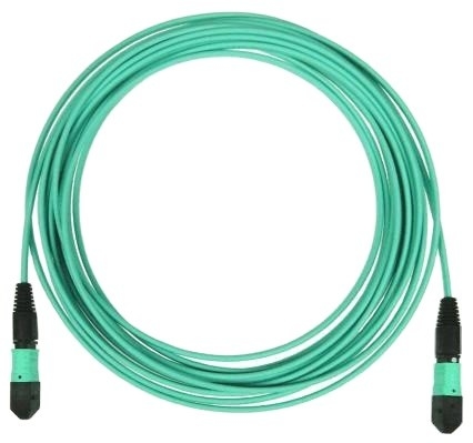 Data Center MPO To MPO 12 Core OM3 Fiber Patch Cord Low Loss Fiber Optic