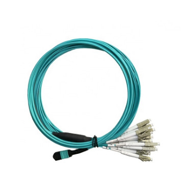Aqua Color OFNP Fiber Optik Kablo MPO - LC 12 Çekirdeğe
