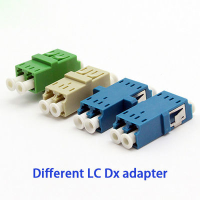 SC Tipi Dubleks LC Fiber Optik Kablo Adaptörleri Mavi Yeşil Bej Rengi