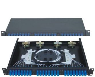 19'' Standart yapısı SC24 Rafa monteli Fiber optik Patch Panel Klemens kutusuna